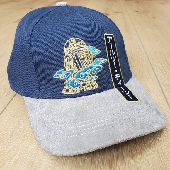 R2D2 Star Wars Concept One Hat Cap Navy & Gray Japan Embroidered Gold NEW NWT - Picture 1 of 13